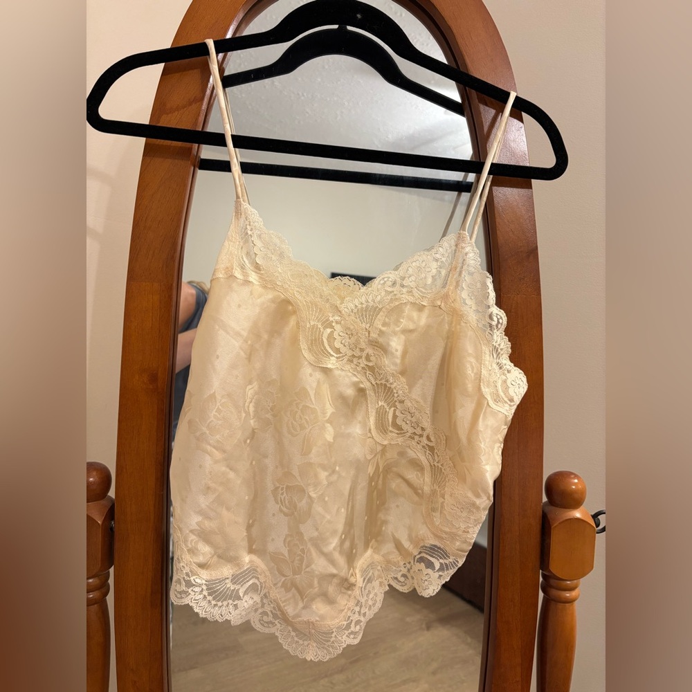 Vintage La Vie En Rose Cream Lace Camisole